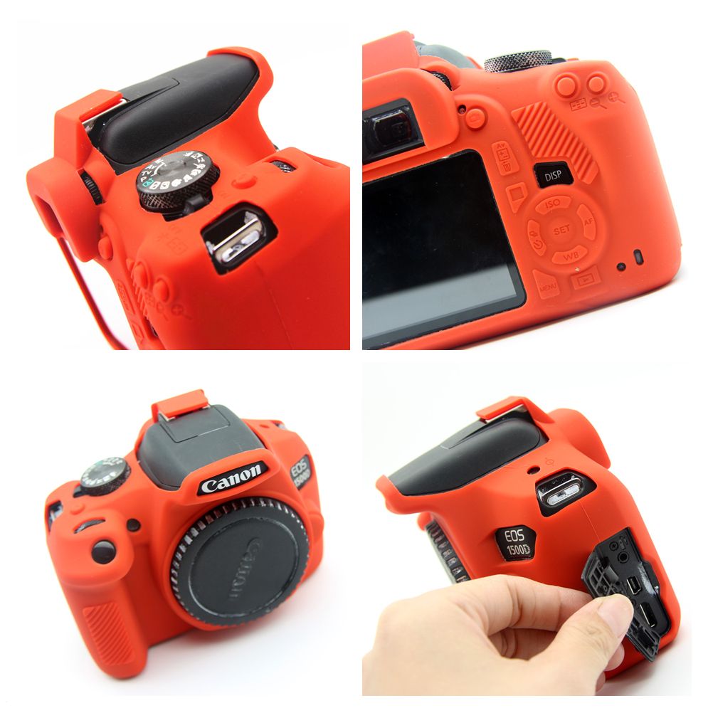Silicone Case For Canon 1300D 1500D 2000D, Rebel T6 T7, Kiss X80 X90 Protective Soft Cover