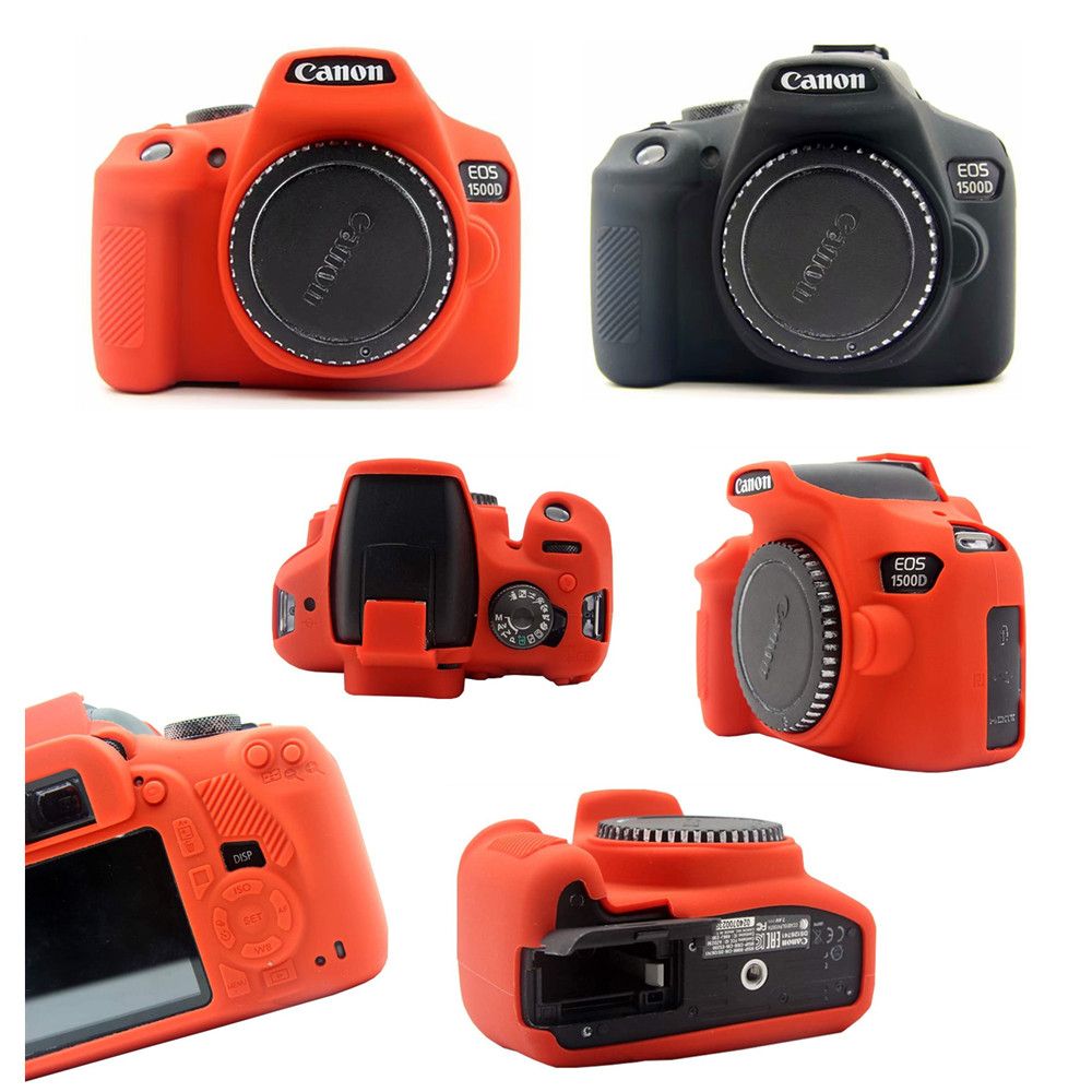 Silicone Case For Canon 1300D 1500D 2000D, Rebel T6 T7, Kiss X80 X90 Protective Soft Cover