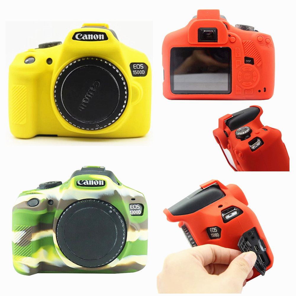 Silicone Case For Canon 1300D 1500D 2000D, Rebel T6 T7, Kiss X80 X90 Protective Soft Cover