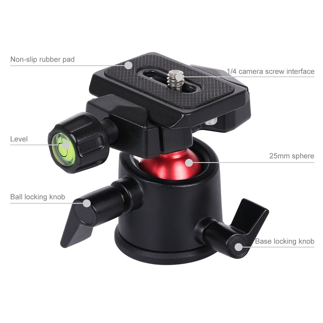 360 Degree Rotation Panoramic Metal Ball Head