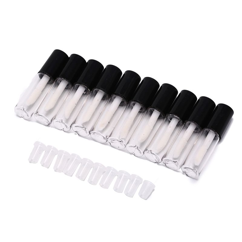 10pcs/lot DIY Lip Balm Tube Container With Cap Empty Lipstick Bottle Lipgloss Tube Cosmetic Sample Container(#black)