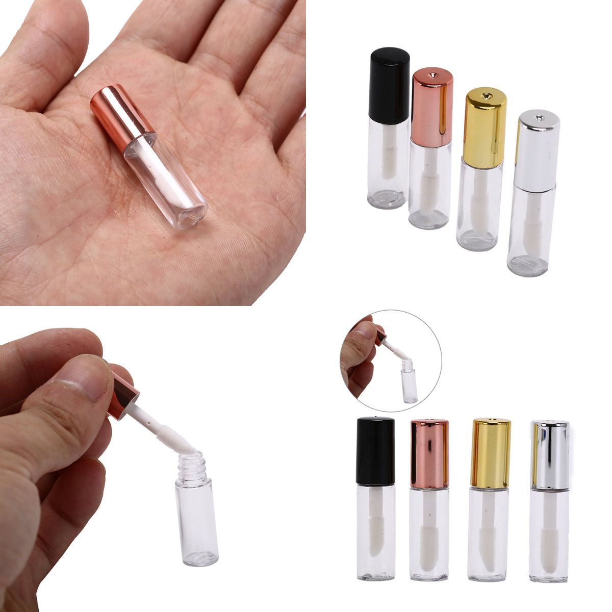 10pcs/lot DIY Lip Balm Tube Container With Cap Empty Lipstick Bottle Lipgloss Tube Cosmetic Sample Container(#black)