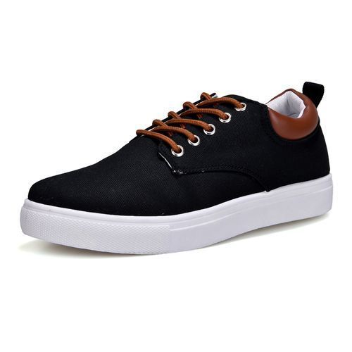 Size 41-47 Men's Canvas Boots Shoes-Black
