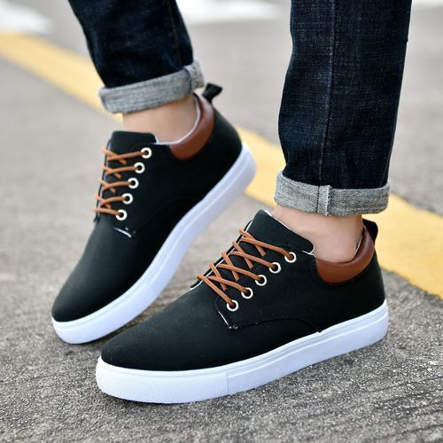 Size 41-47 Men's Canvas Boots Shoes-Black