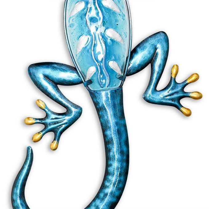 Blue Gecko Wall Hanging Animal Wall Art Lizard Indoor-