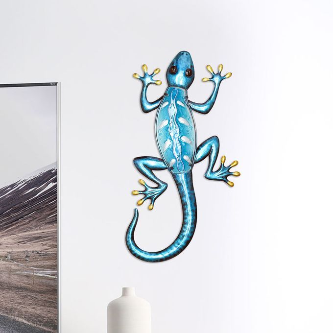 Blue Gecko Wall Hanging Animal Wall Art Lizard Indoor-