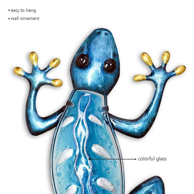 Blue Gecko Wall Hanging Animal Wall Art Lizard Indoor-