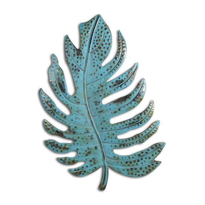 Blue Leaf Wall Art Iron Leaf Wall Decor Iron Metal Wall Art-