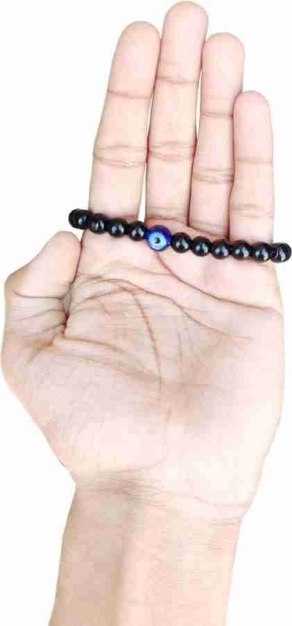 Blue Eye Bead Bracelet Fortified Goodluck Charm  Black