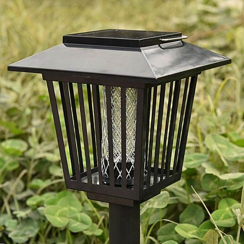 Mosquito Insect Zapper Accent Kill Bugs Killer With Solar LED Garden Light Lamp
