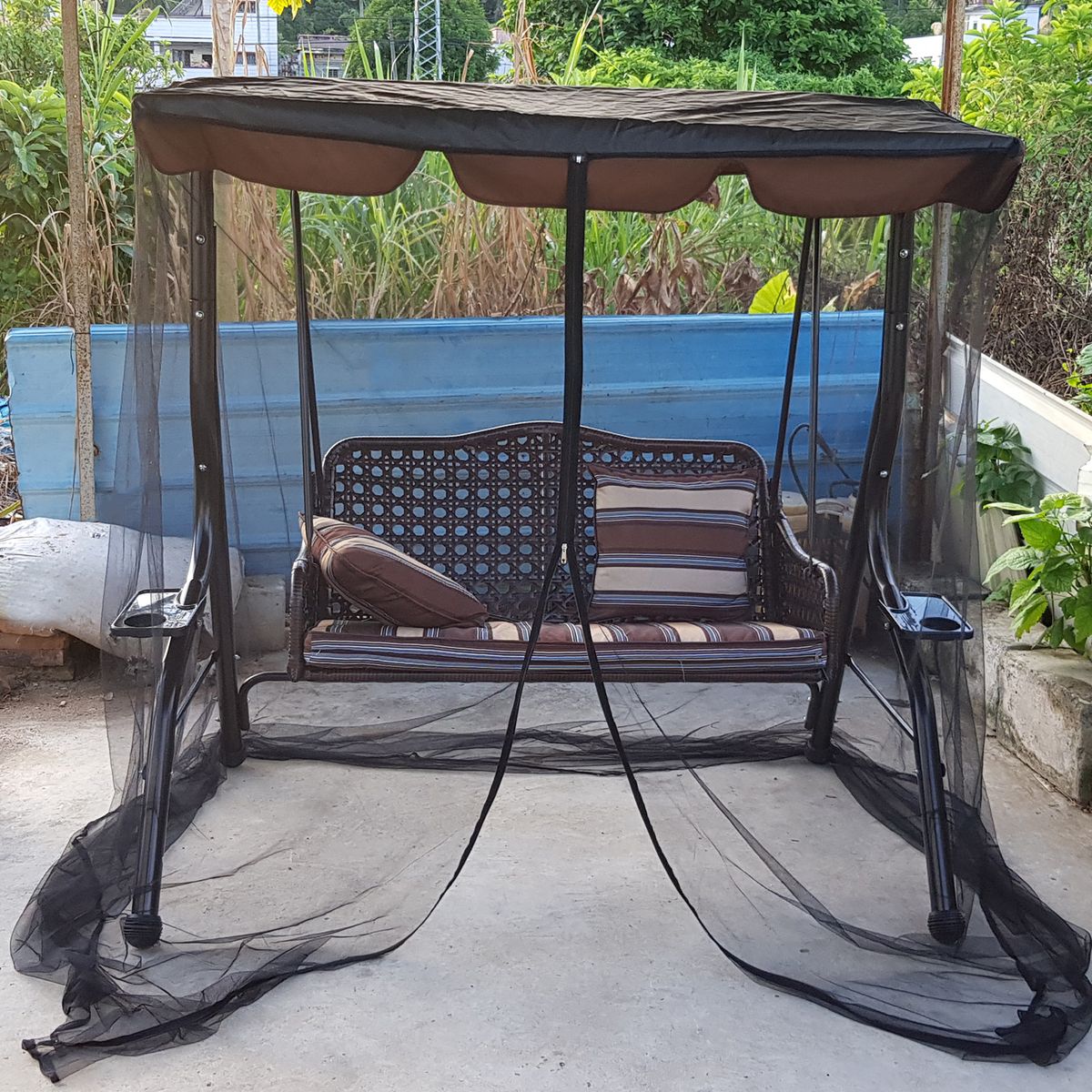 Outdoor Swing Chair Mesh Net Water Resistant Patio Seater