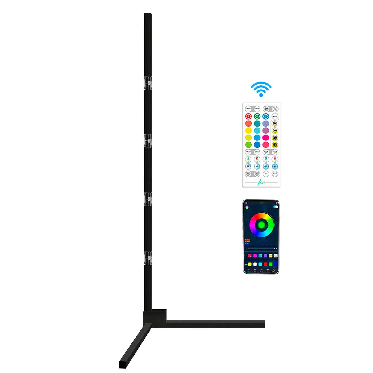 59'' S-mart Intelligent Corner Standing Lamp RGB Color