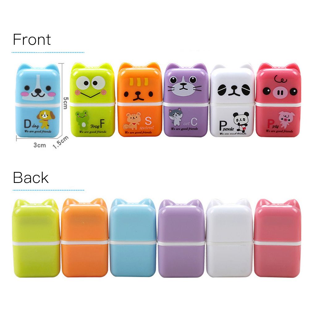 6pcs Cute Animal Pencil Eraser Cartoon Small Roller Erasers