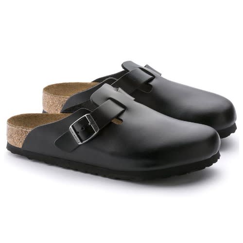 Unisex Leather Birkenstock Mule - Black