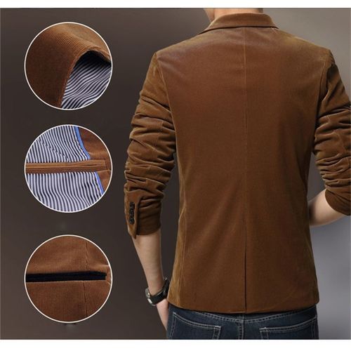 Men's Suit Jacket Big Size Man Business Corduroy Men Blazer
