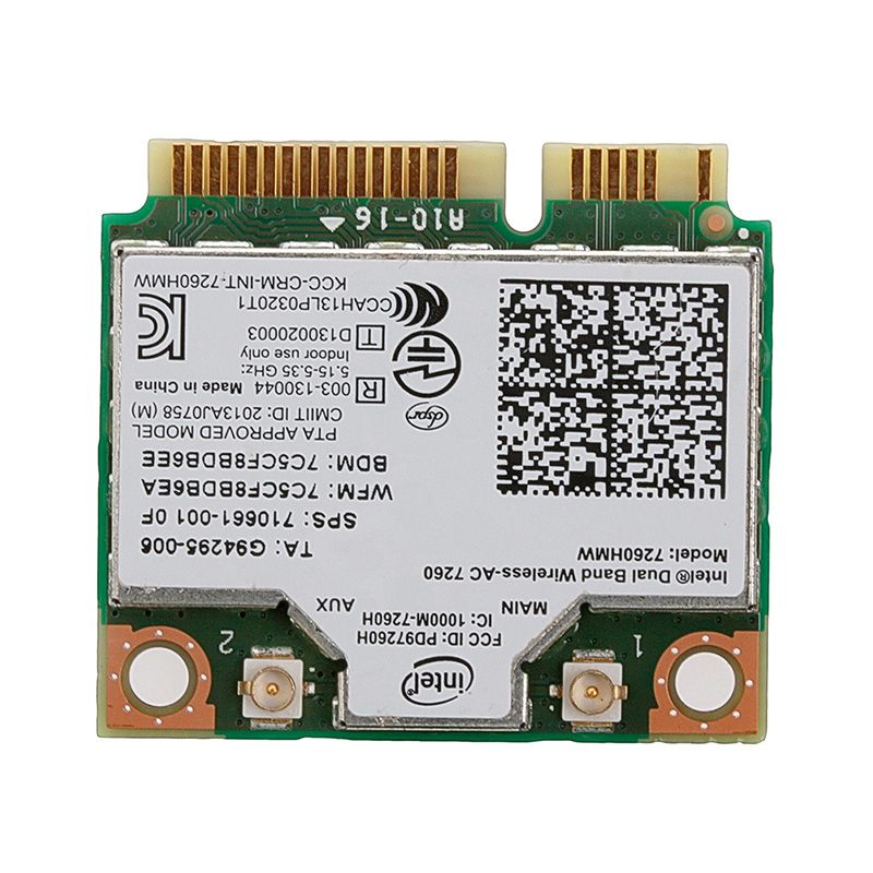 Dual Band Wireless-AC 7260HMW Mini PCI-E BT4.0 Card Intel