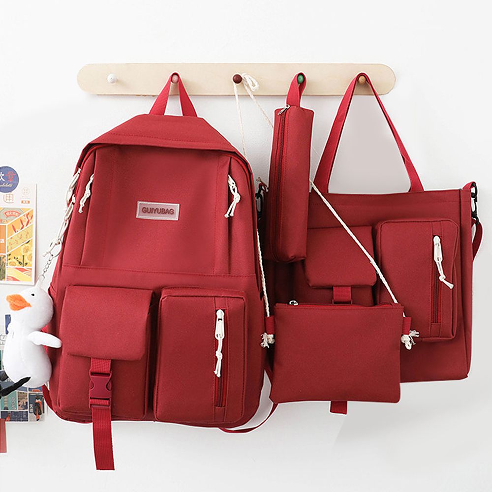 4 Pcs Canvas Backpack Combo Set School Bags With Crossbody