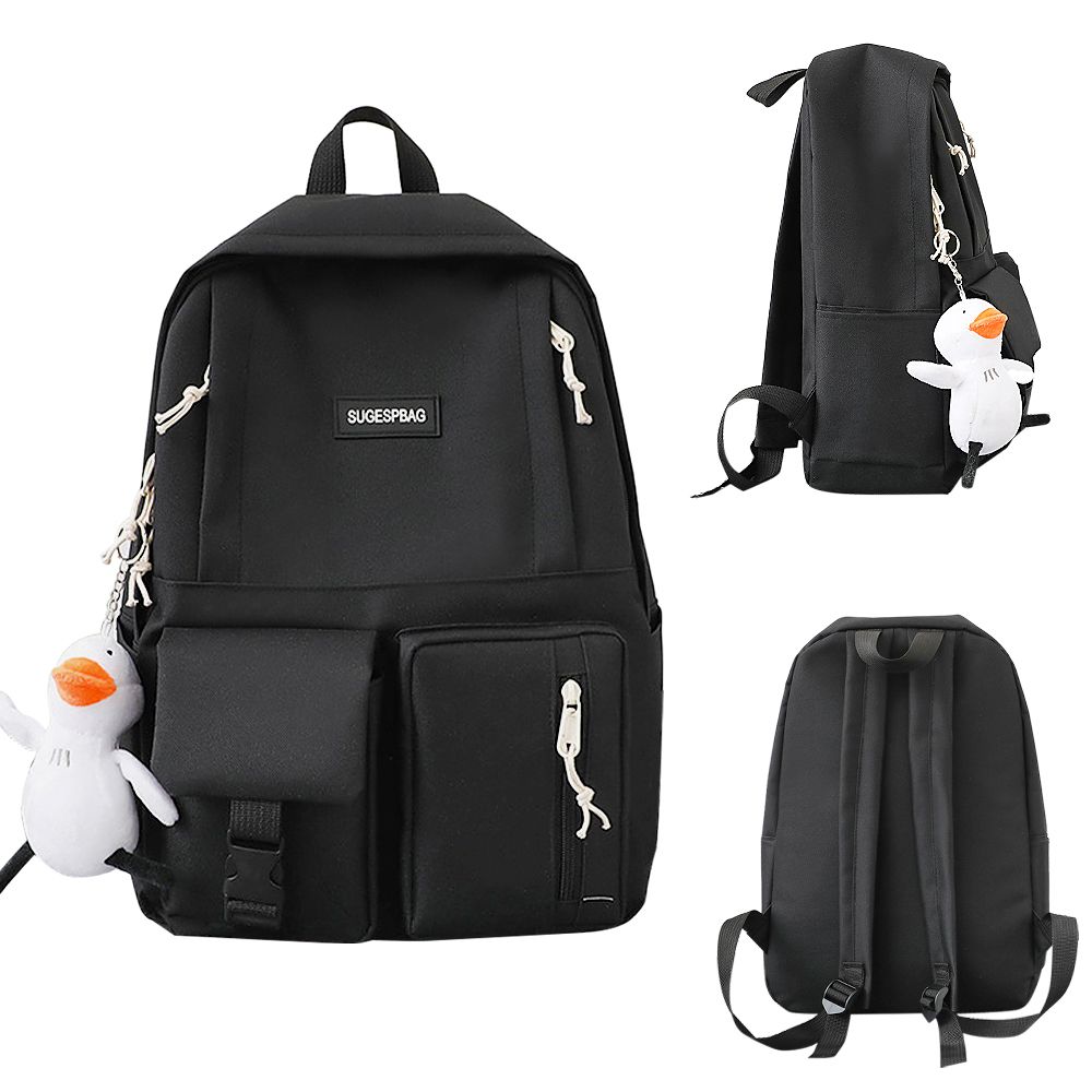 4 Pcs Canvas Backpack Combo Set School Bags With Crossbody