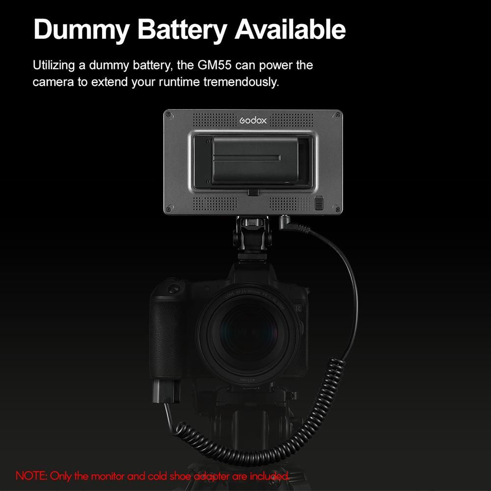 Godox GM55 5.5 Inch IPS Touchscreen On-Camera Monitor 4K HDMI Output 160° Wide Viewing Angle 3D LUT for DSLR ILDC Cameras