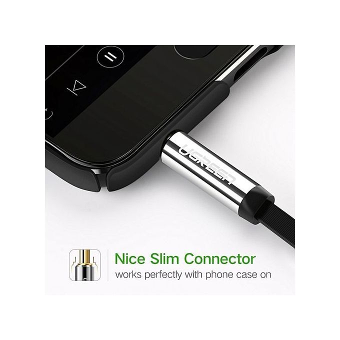 0.5 Meter 3.5mm Auxiliary Audio Jack To Jack Cable 90 Degree Right Angle For Apple IPhone, IPod, IPad, Samsung, Smartphones, Tablets And Speakers (Black) By HonTai