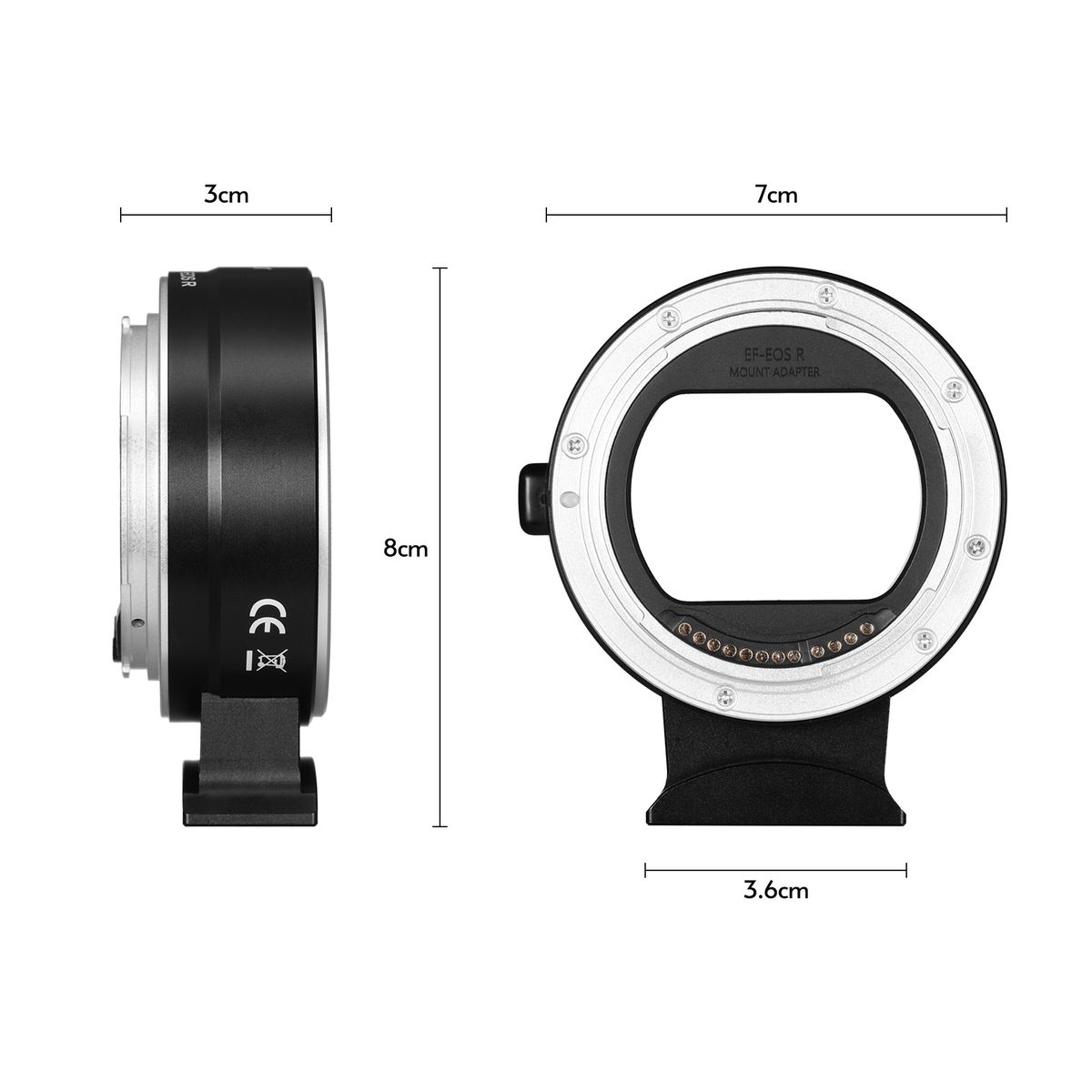 Andoer EF-EOSR Auto Focus Camera Lens Adapter Ring IS Image