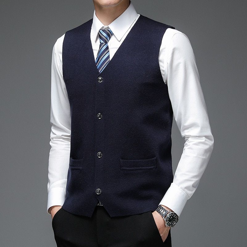 New Autum V Neck Fashion Korean Knit Cardigan Vest Casual Sleeveless Sweater