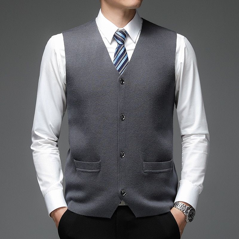 New Autum V Neck Fashion Korean Knit Cardigan Vest Casual Sleeveless Sweater