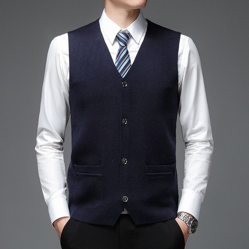 New Autum V Neck Fashion Korean Knit Cardigan Vest Casual Sleeveless Sweater