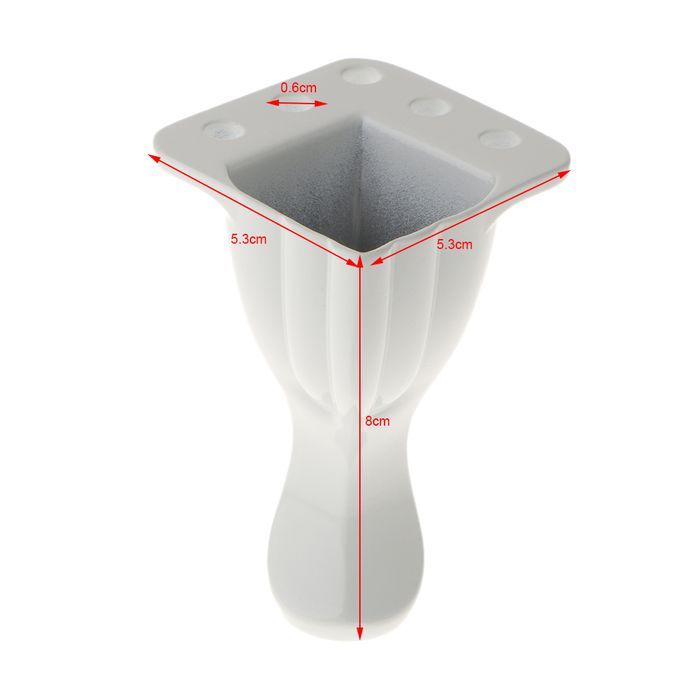 Sofa Leg Chrome Metal  Replacement Stand Holder Plinth 80mm 80mm White