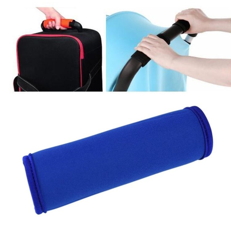 2 PCS Comfortable Neoprene Luggage Handle Wrap Grip Baby Universal Stroller Grip Protective Cover For Travel Bag Luggage Suitcase Universal Blue