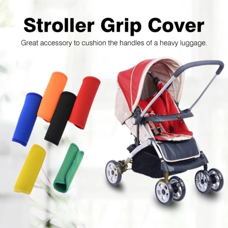 2 PCS Comfortable Neoprene Luggage Handle Wrap Grip Baby Universal Stroller Grip Protective Cover For Travel Bag Luggage Suitcase Universal Blue