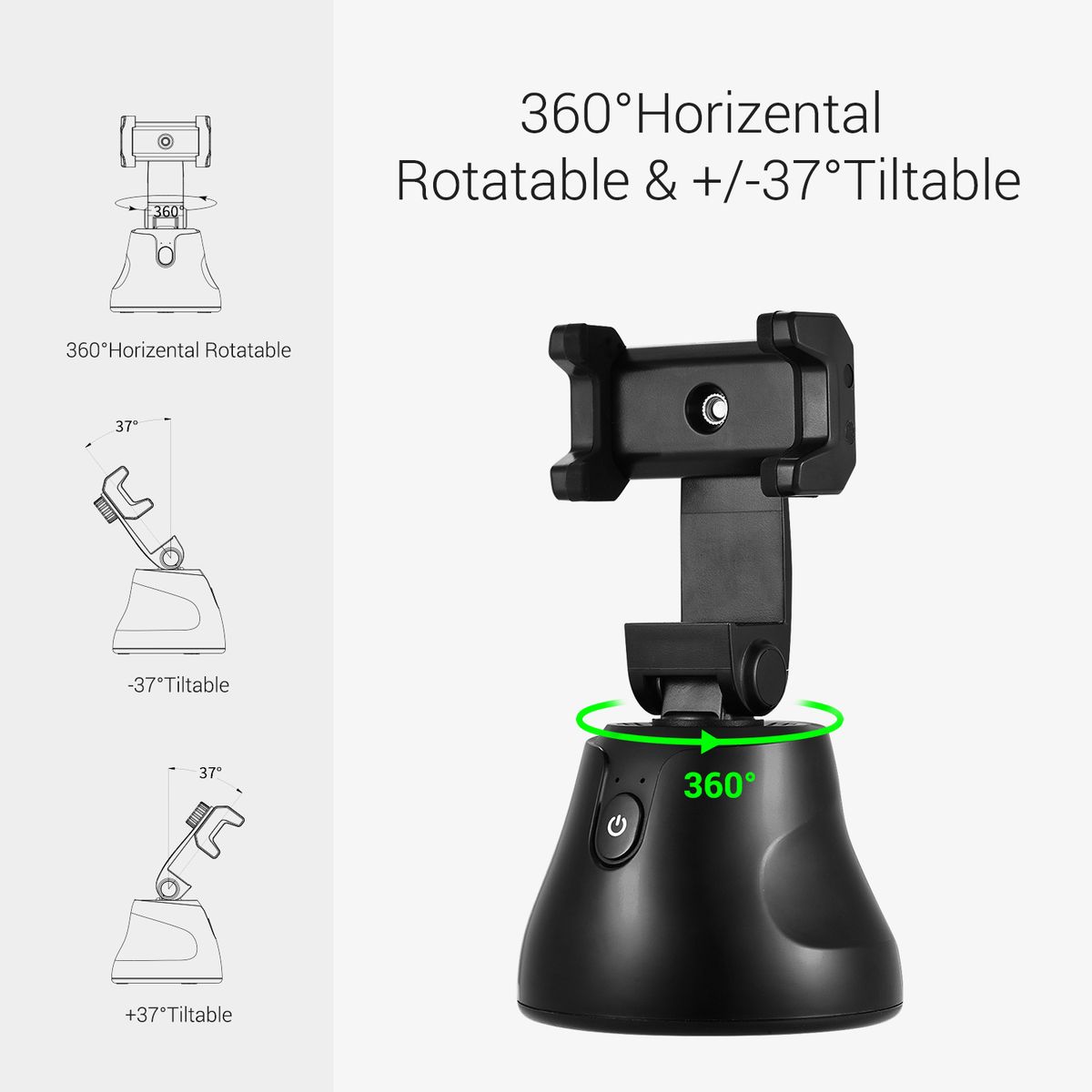 Smart Selfie Stick 360° Horizental Object Tracking Face