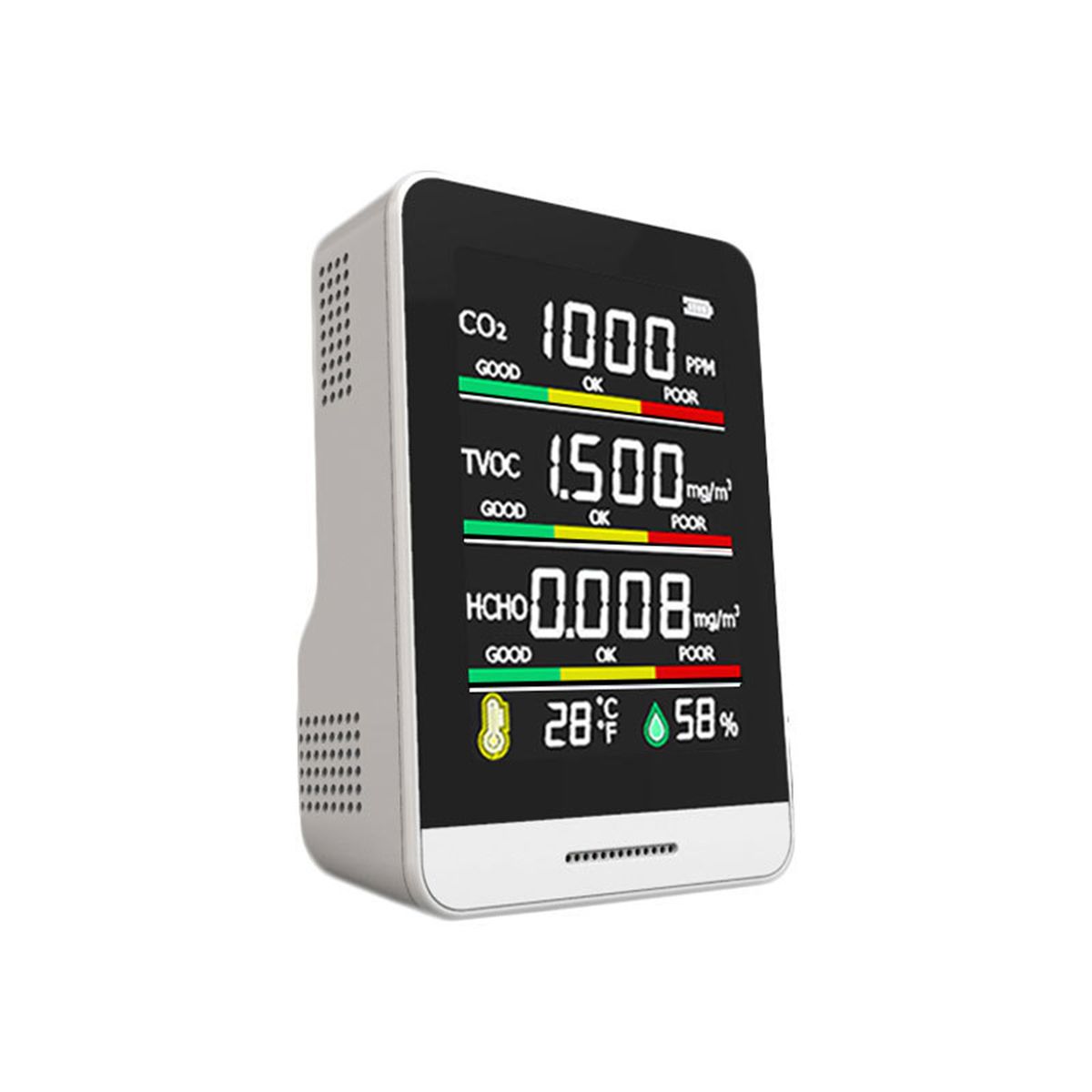 USB Rechargeable Air Quality Tester Monitoring CO2 / TVOC /