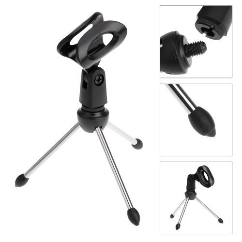 Desktop Mic Microphone Tripod Stand Holder Bracket With