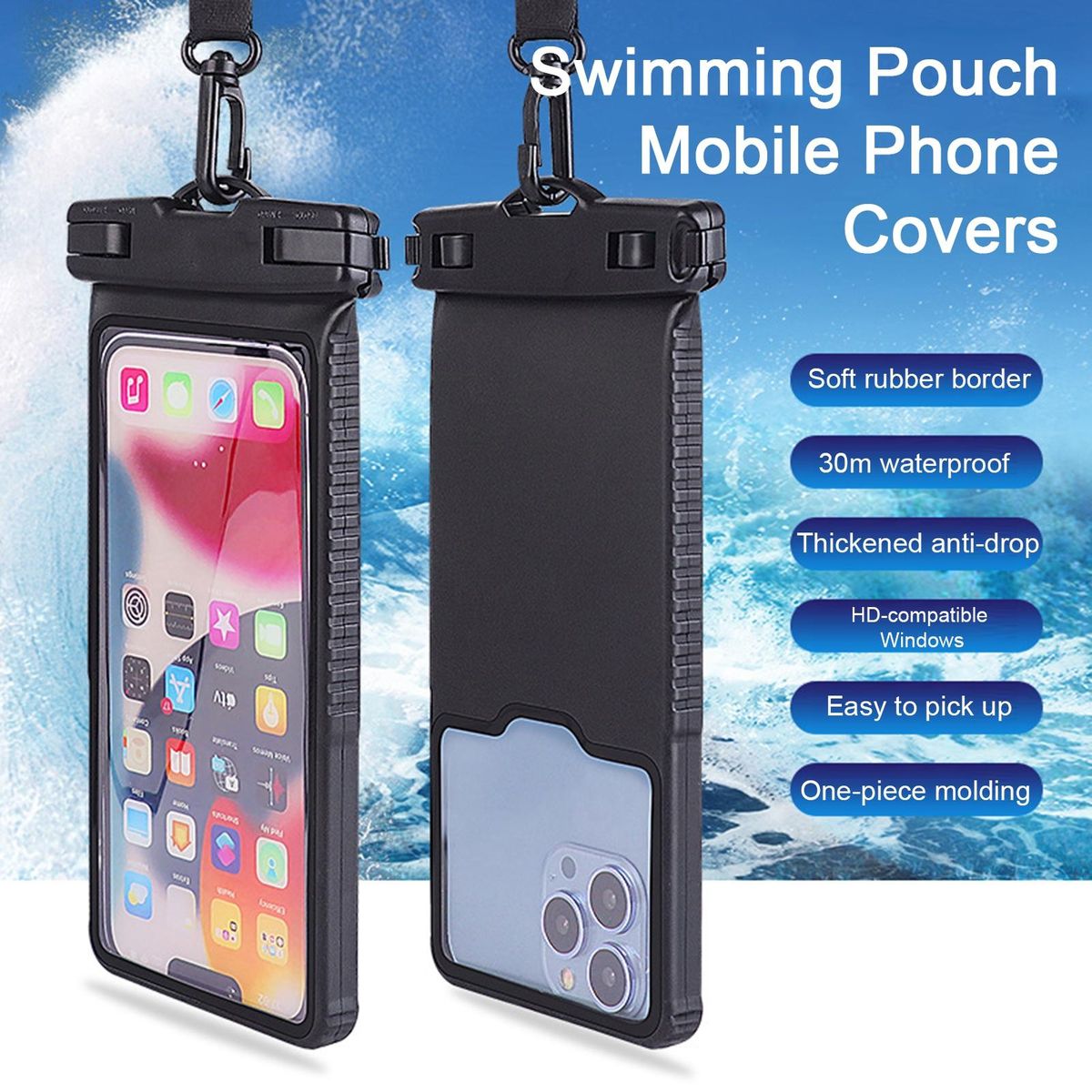 Phone Waterproof Bag Cell Phone Waterproof Case Black