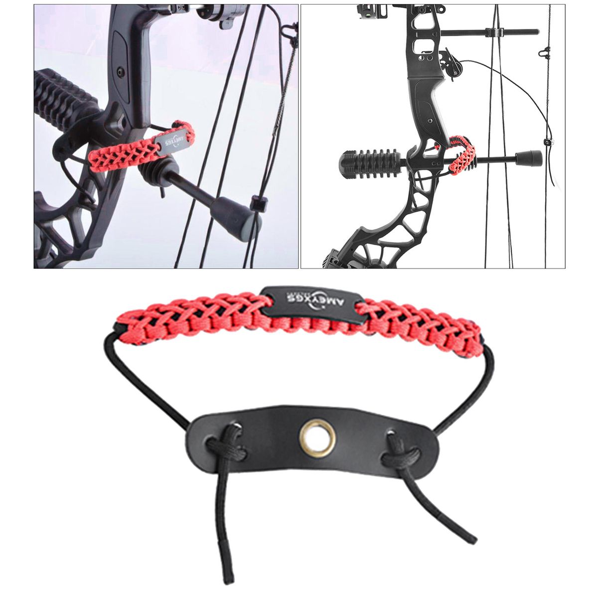 Bow Wrist  Braided Cord Rope Strap Red