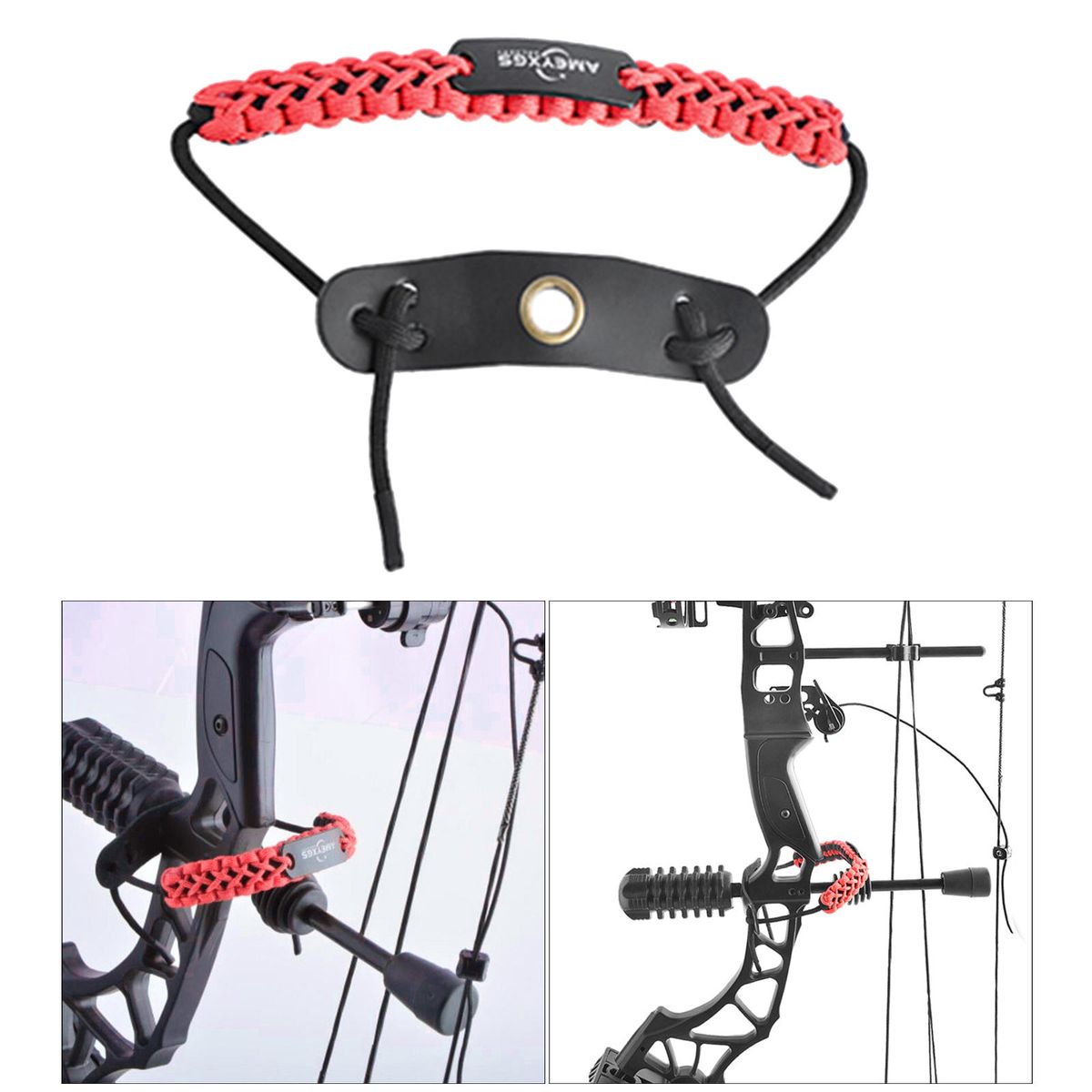 Bow Wrist  Braided Cord Rope Strap Red