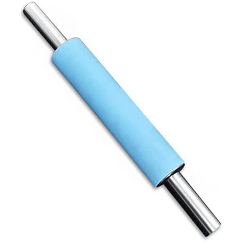 Silica Gel Stainless Steel Rolling Pin - 16.5inches Long -Blue