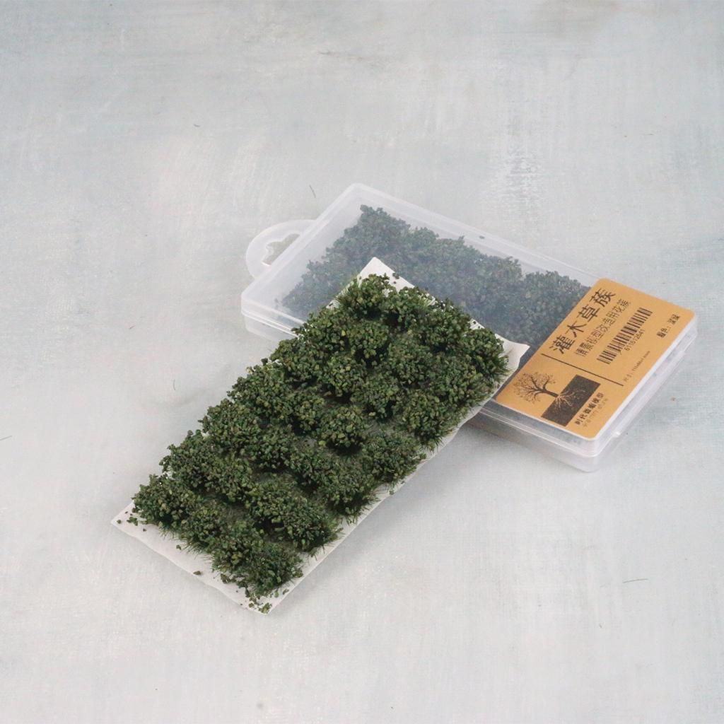 28 PCS Grass Tufts Self Adhesive Sand Table Model Scenery Dark Green