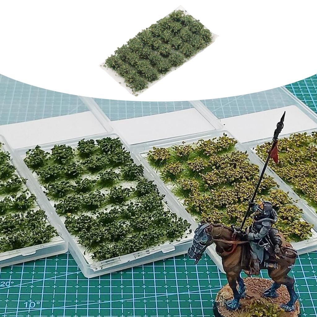 28 PCS Grass Tufts Self Adhesive Sand Table Model Scenery Dark Green