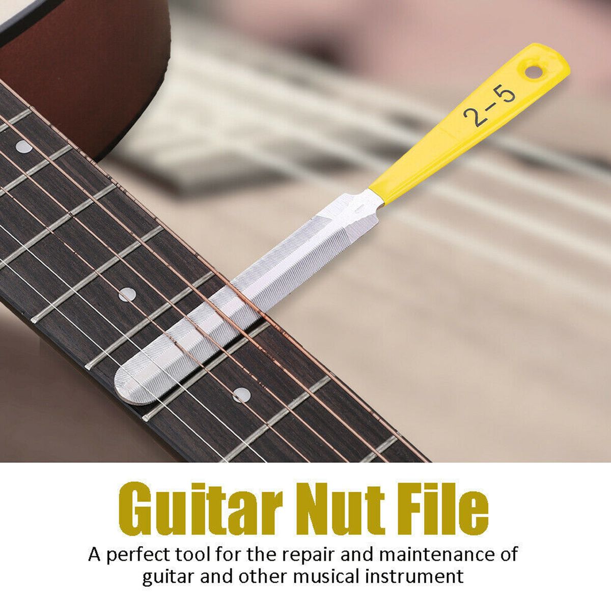Set Of 3 Double Edged Guitar Nut Files Saddle Fret Crowning