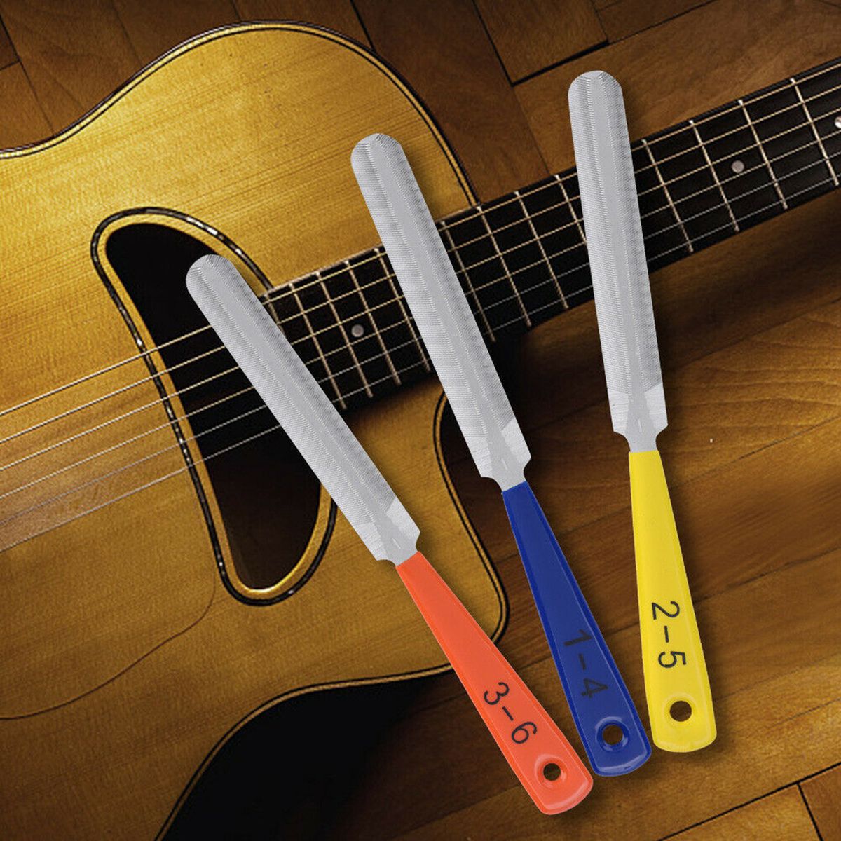 Set Of 3 Double Edged Guitar Nut Files Saddle Fret Crowning