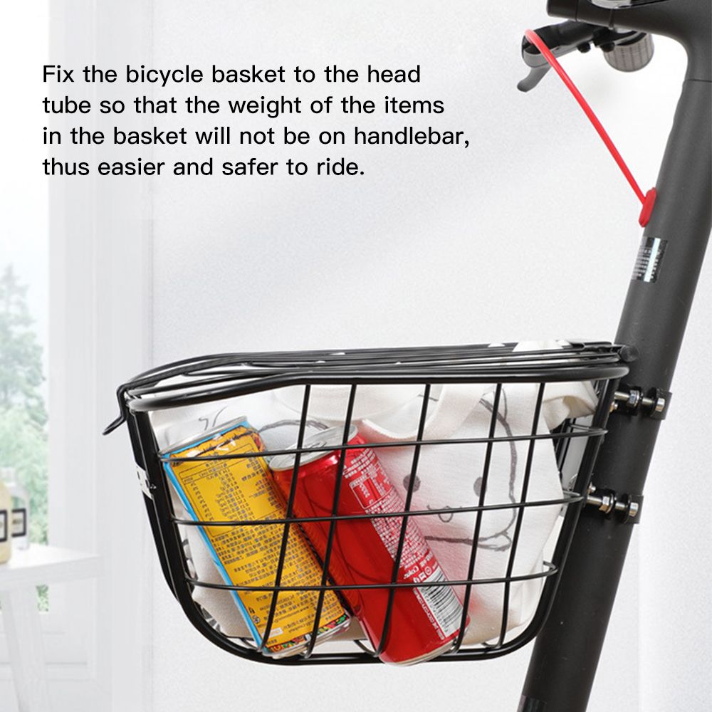 E-Bike Basket Scooter Front Basket Holder Rust-Resistant
