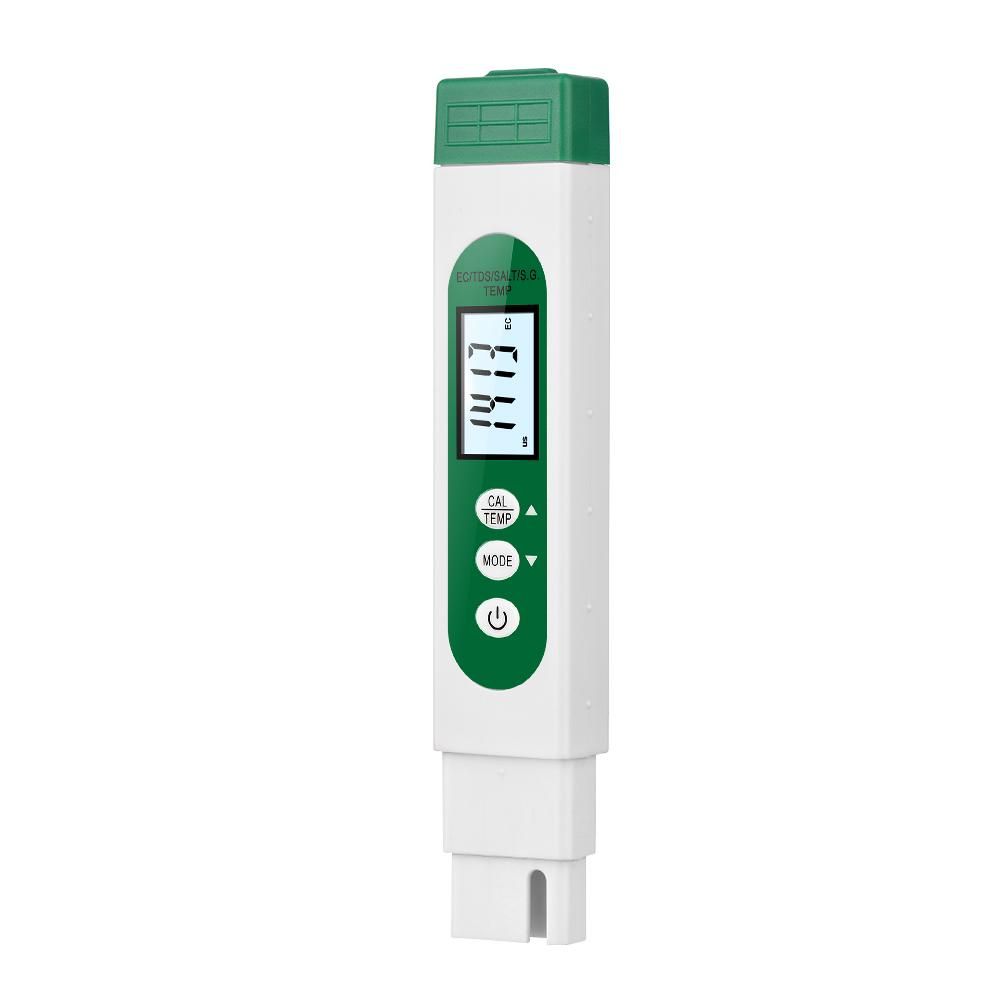 5-in-1 Multifunctional Water Quality Analyzer Portable Pen Type EC/TDS/S.G/SALT/TEMP Test Meter Water Tester LCD Digital Water Quality Detector Analysis Meter for Home Aquarium Swimming Pool