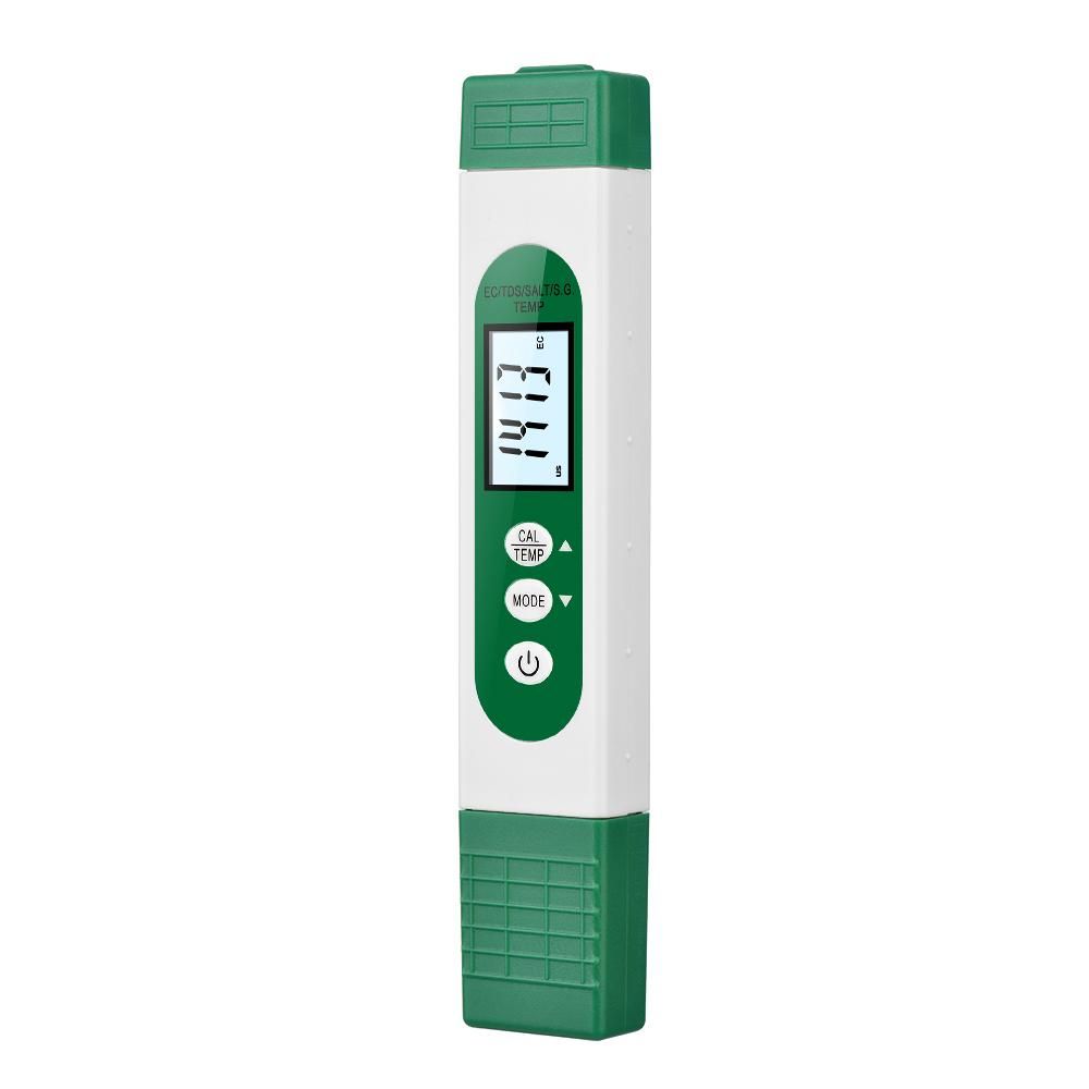 5-in-1 Multifunctional Water Quality Analyzer Portable Pen Type EC/TDS/S.G/SALT/TEMP Test Meter Water Tester LCD Digital Water Quality Detector Analysis Meter for Home Aquarium Swimming Pool
