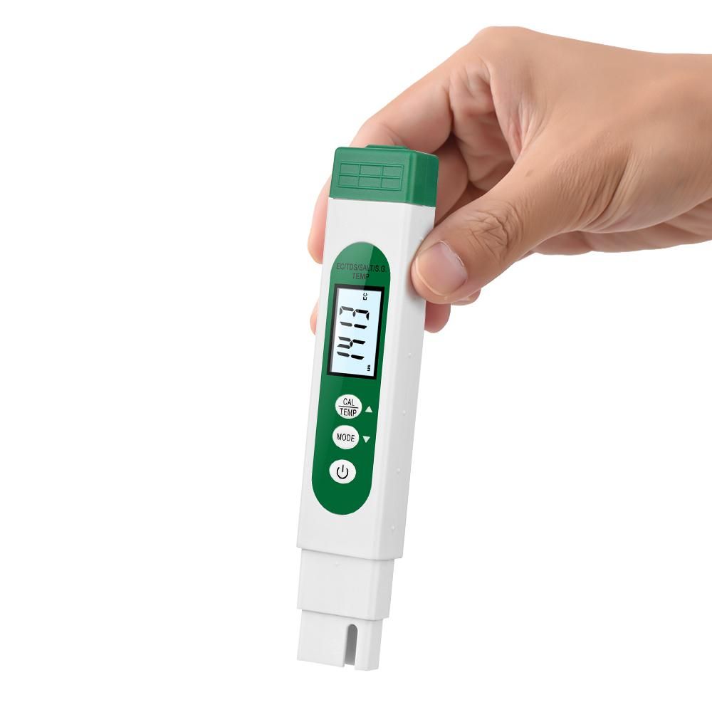 5-in-1 Multifunctional Water Quality Analyzer Portable Pen Type EC/TDS/S.G/SALT/TEMP Test Meter Water Tester LCD Digital Water Quality Detector Analysis Meter for Home Aquarium Swimming Pool