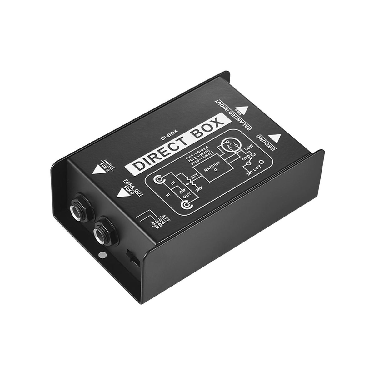 Professional Single Channel Passive DI-Box Direct Injection Audio Box Balanced & Unbalance Signal Converter with XLR TRS Interfaces for Electric Guitar Bass Live Performance
