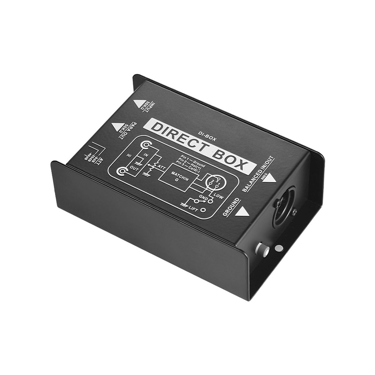 Professional Single Channel Passive DI-Box Direct Injection Audio Box Balanced & Unbalance Signal Converter with XLR TRS Interfaces for Electric Guitar Bass Live Performance