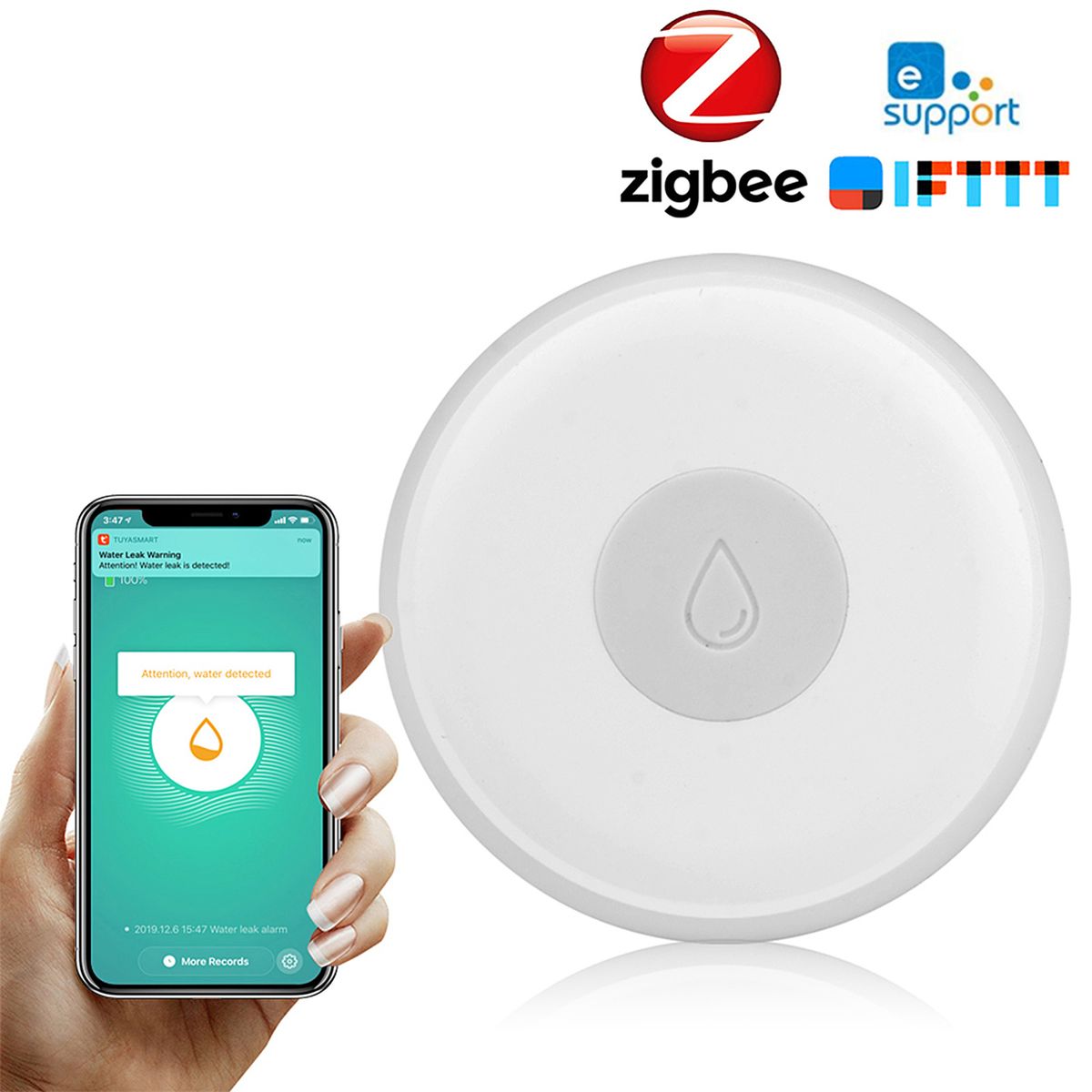 Zigbee Smart Home Water Leak Sensor Wireless Flooding