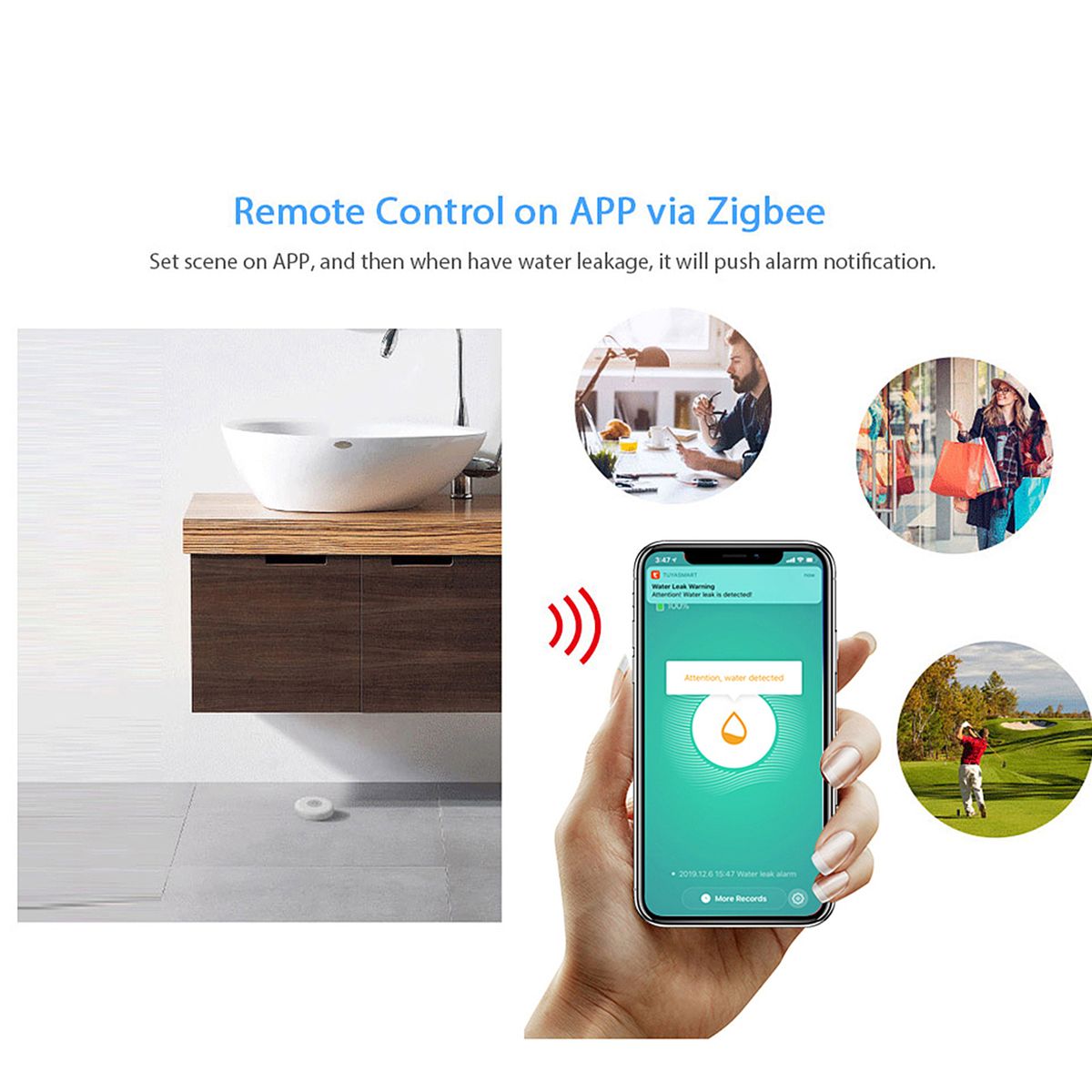 Zigbee Smart Home Water Leak Sensor Wireless Flooding